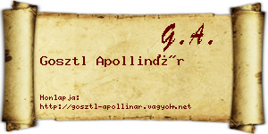 Gosztl Apollinár névjegykártya
